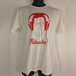 Adidas Nebraska White Red Graphic T-Shirt Size Medium NWT CB-3274